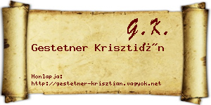 Gestetner Krisztián névjegykártya